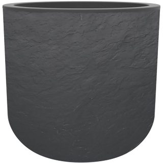EDA Pot de fleurs rond en plastique Volcania UP anthracite - diamètre 50 cm