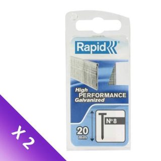 [LOT DE 2] RAPID Pointes galvanisées - Fil fin - N°8/20 mm