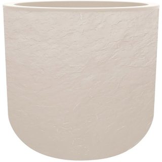 Pot de fleurs Rond 40 cm - EDA - Volcania Up - 32 5 L - Intérieur/Extérieur - Décor Pierre - Ø 38 5 x H. 36 8 cm - Beige Calcaire