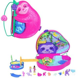 Polly Pocket-La Famille des Paresseux-Coffret 2 en 1 jouet de voyage HRD40