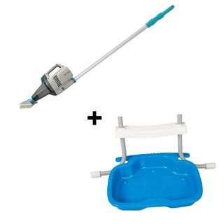 Nettoyeur à batterie INTEX - ZR200 + Pédiluve 56 x 46 x 9 cm INTEX - Bleu ou gris (couleur aléatoire)