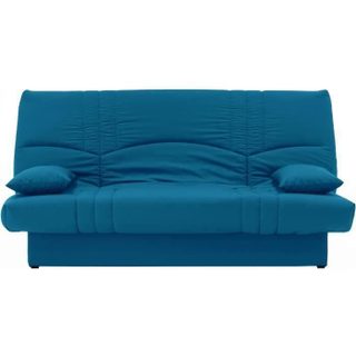 Canapé convertible clic clac 3 places - Tissu Bleu canard - L 190 x P 92 cm - DREAM - Style Contemporain
