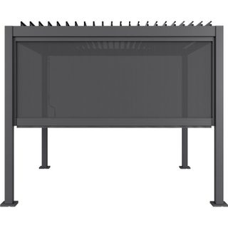 Ensemble GAYA - Pergola bioclimatique 300x300xH240 cm avec 1 store - Aluminium et acier - Gris