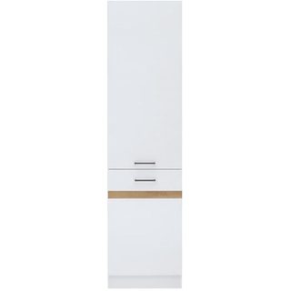 JUNONA Colonne de cuisine 2 Portes ouverture gauche - L 50 x H 196 x P 46 cm - Blanc brillant