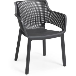 Lot de 6 fauteuils de jardin - Allibert by KETER - ELISA - En résine - Coloris : gris graphite