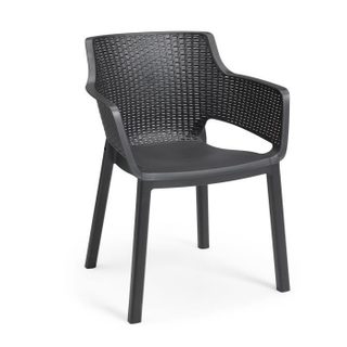 Lot de 6 fauteuils de jardin - Allibert by KETER - EVA - En résine - Coloris : gris graphite
