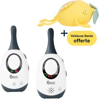 Babyphone - BABYMOOV - Portée 300m - Audio Simply Care avec fonction VOX + Veilleuse projection Basile Offerte