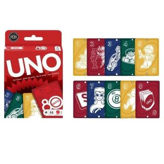 UNO - Jeu de cartes Rouge Rubis - 80ème anniversaire de Mattel - Pour toute la famille - UNO - JGK30
