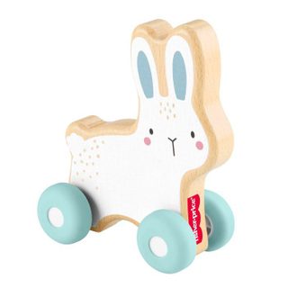 Fisher-Price Lapin à pousser en bois - Véhicule pour jeu à quatre pattes - 1 Pièce en bois - dès 6 mois - JDM52