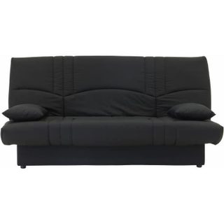 Canapé convertible clic clac 3 places - Tissu Noir - L 190 x P 92 cm - DREAM - Style Contemporain