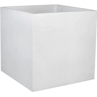 Pot de fleurs Carré 50 cm - EDA - Graphit - 57 L - 49 5 x 49 5 x H. 49 5 cm - Blanc cérusé