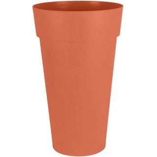 Pot de fleurs - TOSCANE - Plastique - Orange Terre Battue - Rond XXL - Ø48xH80cm - 90L - EDA