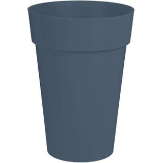 EDA - Pot de fleurs Rond haut- Toscane - Ø 46 x H 65 cm - Intérieur / Extérieur - 67 L - Bleu Jean