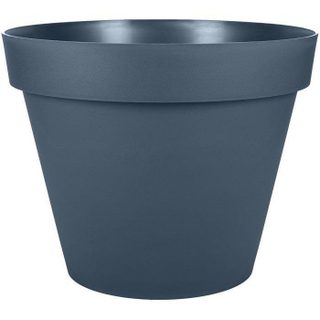 Pot de fleur Rond - Ø 30 cm - EDA - Toscane - 10 L - Intérieur/Extérieur - Ø 30 x H 24 cm - Bleu Jean