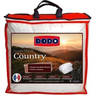 Couette Chaude 400gr/m² - DODO - COUNTRY - 240 x 260 cm - Blanc