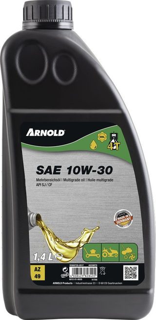 Huile moteur multigrade SAE 10W-30 pour les moteurs 4 temps des petites machines - 1,4 l