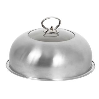 Cloche cuisson vitrée inox - vitrée supérieure - Ø 27 x H. 15 cm
