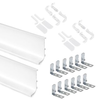 Kit Gola de profil supérieur pour meubles de cuisine, Peint en blanc