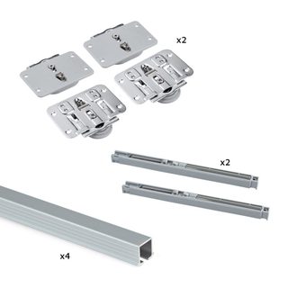 Système Flow en format kit pour une armoire - 2 portes coulissantes à fermeture amortie