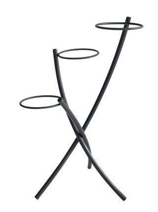 Porte plantes tube ROND20 3 pots anthracite H. 77 pour pot 20 cm - Acier époxy