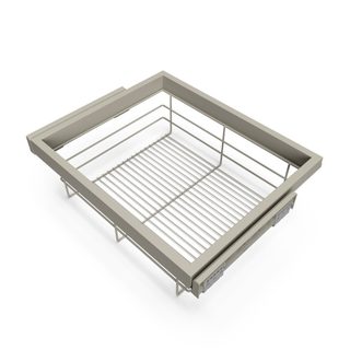 Kit de panier et cadre coulissant - fermeture souple pour armoire- réglable- module 600mm- Gris pierre