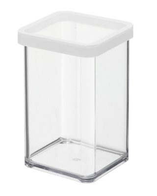 Boîte ROTHO plastique, l.10 x P.10 x H.14.2 cm, 1 l, transparent / blanc