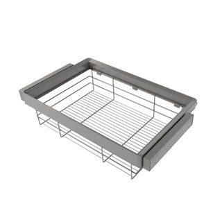 Kit tiroir en fil métallique et rack ajustable Quartz pour armoires - glissières extension totale et à fermeture douce - Modul