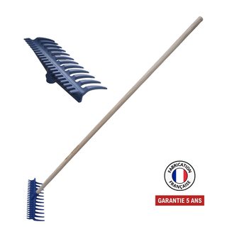 Râteau réversible 12/22 dents nylon renforcé fibre de verre - manche 150 cm PEFC