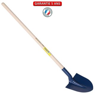 Pelle à terre, fortification 27 cm emmanchée 1,30 m, pour le maçon et le BTP
