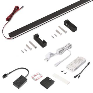 Kit barre de penderie Luxe LED Neonlynx 900 mm - noir texturé - détecteur RF Smart 2700 K