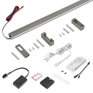 Kit barre de penderie Luxe LED Neonlynx 1150 mm - titane - détecteur RF Smart 2700 K