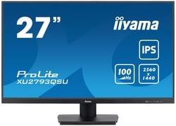 iiyama ProLite XU2793QSU-B7 Moniteur sans bordure sur 3 côtés, IPS, résolution WQHD, HDMI, DisplayPort, anti-scintillement et réduction de la lumière bleue, 100 Hz, hub USB