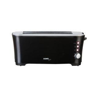 DOMO Grille-pain 2 fentes 4 tranches noir inox - DO961T