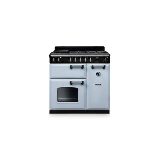 FALCON Piano de cuisson mixte 90 cm Classic Ngc bleu pastèle/chrome
