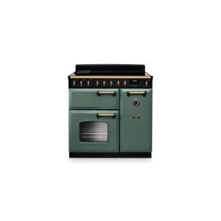FALCON piano de cuisson classic deluxe 90 cm NGC table induction vert minéral laiton antique