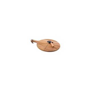 POINT VIRGULE Roulette à pizza + Planche à découper ronde 32.5 cm en acacia