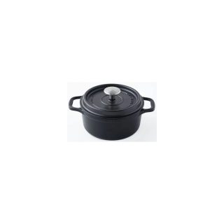 INVICTA Cocotte en fonte ronde 20 cm Noire