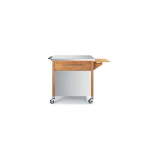 DM CREATION Chariot bambou pour plancha 75 x 55 cm - 1 tiroir