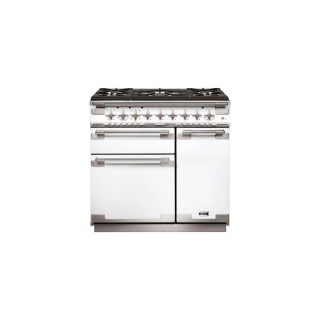 Cuisinière FALCON ELISE 90 Mixte Blanc/Nickel brossé- ELS90DFWH/-EU