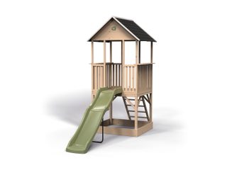 EXIT TOYS Panorama Cabane en bois avec toboggan (Bac à sable)