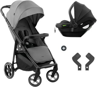 Hauck HAUK - Ensemble de voyage 2-en-1 Shop N Care - Poussette + Siège auto + adaptateurs - 4 roues