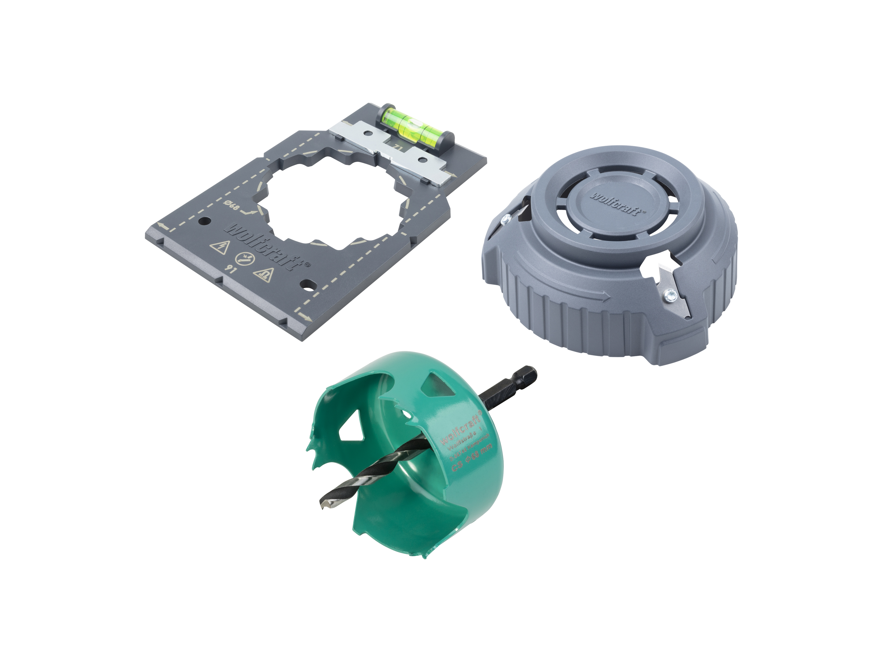 WOLFCRAFT Kit « Installation de boîtes pour cloisons creuses »