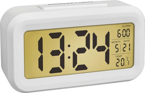 TFA Dostmann 60.2018.02 à quartz Réveil blanc Heures de réveil 1