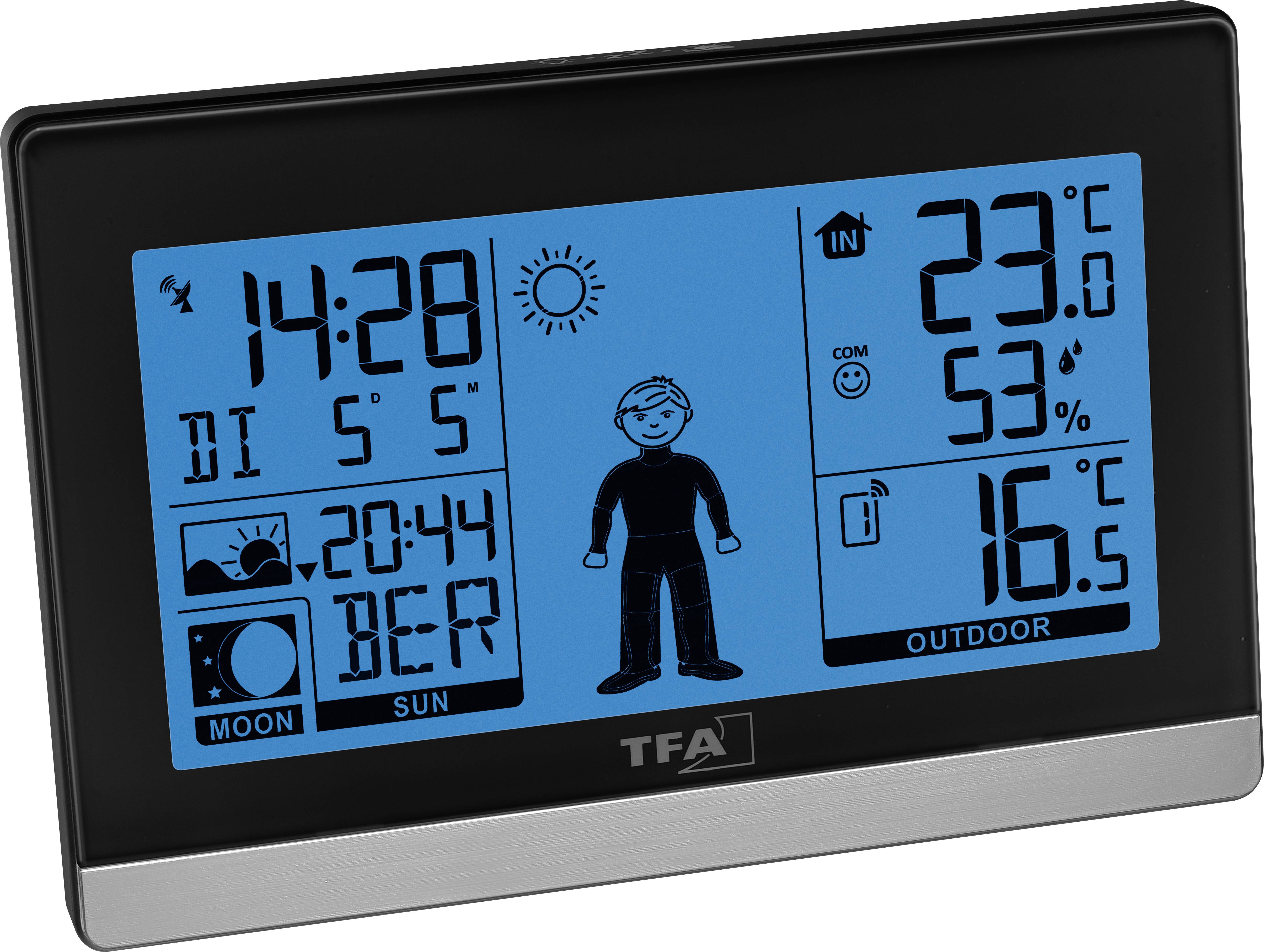 TFA Dostmann Weather Boy 35.1159.01 Station météo radiopilotée Prévisions météorologiques 8 heures Nombre de capteurs max. 3