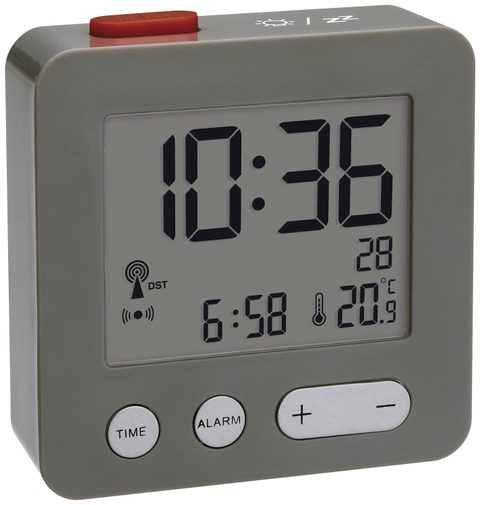 TFA Dostmann 60.2545.10 radiopiloté(e) Réveil anthracite Heures de réveil 1