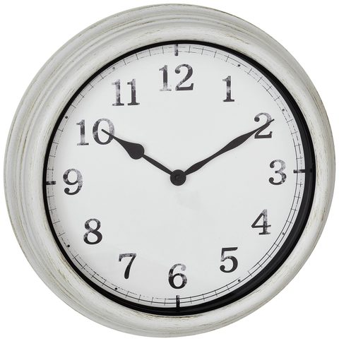 TFA Dostmann Montre Outdoor 60.3067.02 à quartz 38 cm x 63 mm blanc protégé contre les projections deau, grand écran