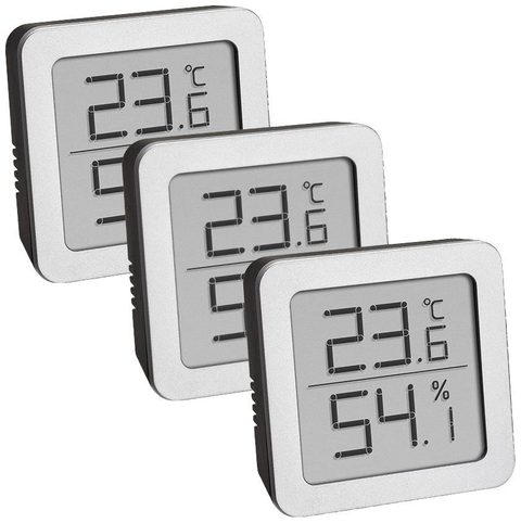 TFA Dostmann Thermo-hygromètre argent, noir 95.2019.54