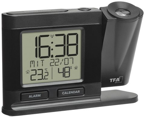 TFA Dostmann 60.5017.01 radiopiloté(e) Réveil noir Heures de réveil 1