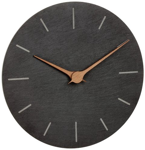 TFA Dostmann Horloge murale 60.3068.10 à quartz 25 cm x 4.3 mm ardoise mécanisme dhorloge silencieux