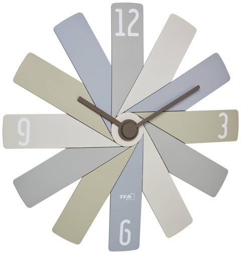 TFA Dostmann Horloge murale 60.3020.30 à quartz 40 cm x 3.7 cm x 40 cm multicolore mécanisme dhorloge silencieux